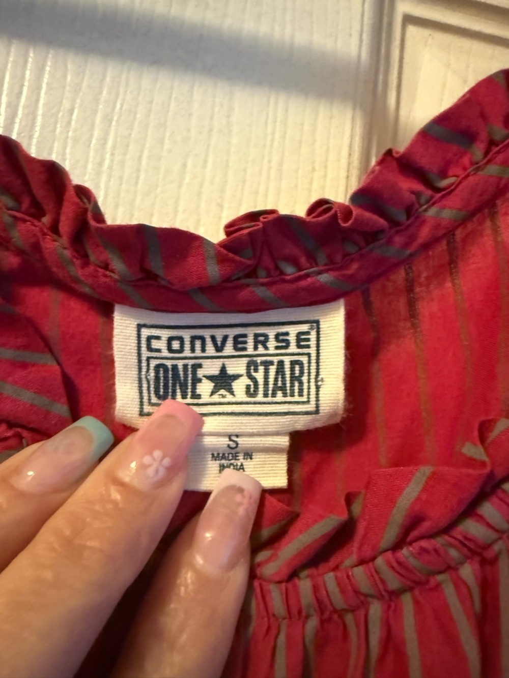 Converse One Star Ombre Sundress Size S Pink Stripe Tie Back Cotton Summer Dress - Picture 5 of 12